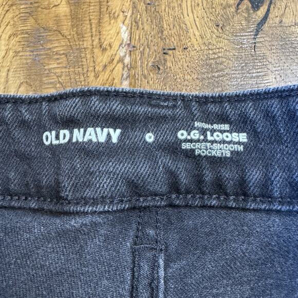 Old Navy Womens Size 0 High Rise O.G. Loose Secret Smooth Pockets Black - Picture 2 of 7